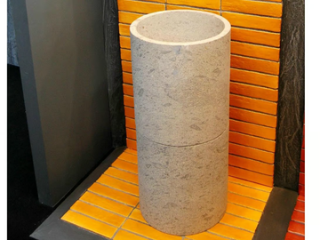 CILINDRO - Freestanding round natural stone washbasin by RAMA 1956 - view 2